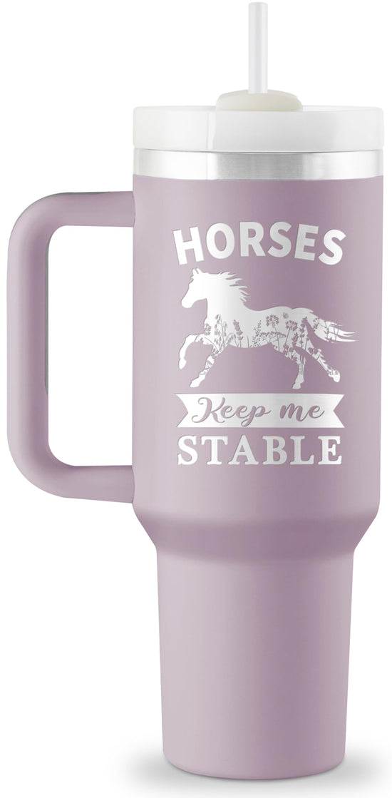 Chic Charm Horse Lovers 40oz Engraved Tumbler with Straw
