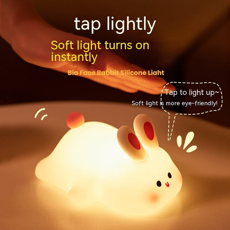Chic Charm Cute LED Rabbit Silicone Night Light