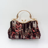 Chic Charm Velvet Sequin Evening Clutch Handbag