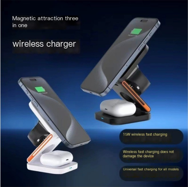 Chic Charm 3-in-1 Folding Wireless Charger Station