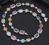 Chic Charm Gold-Plated Hip-Hop Gemstone Necklace