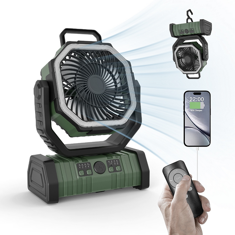 Chic Charm Outdoor Power Bank LED Camping Fan