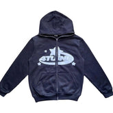 Chic Charm Star Printed Zip Up Hoodie