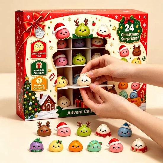 Squishy 2026 New Christmas Advent Calendar, 24 Days Countdown Surprise Box, Dumpling Slow Rebound Squishies Squeeze Sensory Gift