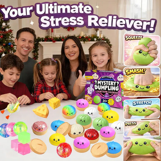HOT Dumpling Squishy Blind Box Slow Rebound Soft Pinch Decompression Relief Fidget Toy 24-Day Countdown Calendar Boxes Gift XMAS