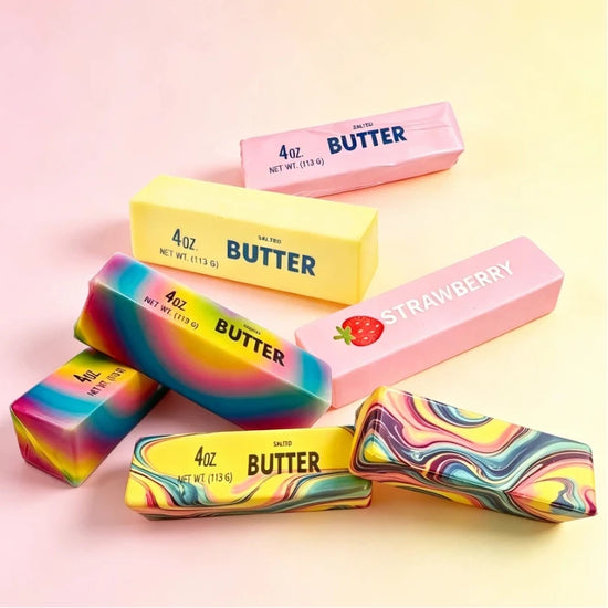 Chic Charm Butter Squishy Super Soft Food Squishy Toys Stress Relief Moist Squeeze Fidget Toy Butter Stick Chocolate Squish Toy Autism Gift