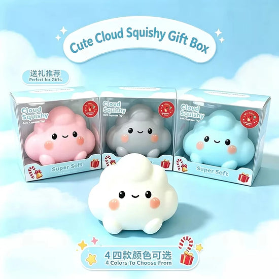Chic Charm Squishy Cloud Shape Stress Relief Toy, Soft Silicone Sensory Fidget, Cute Kawaii Desk Decor for Adults
