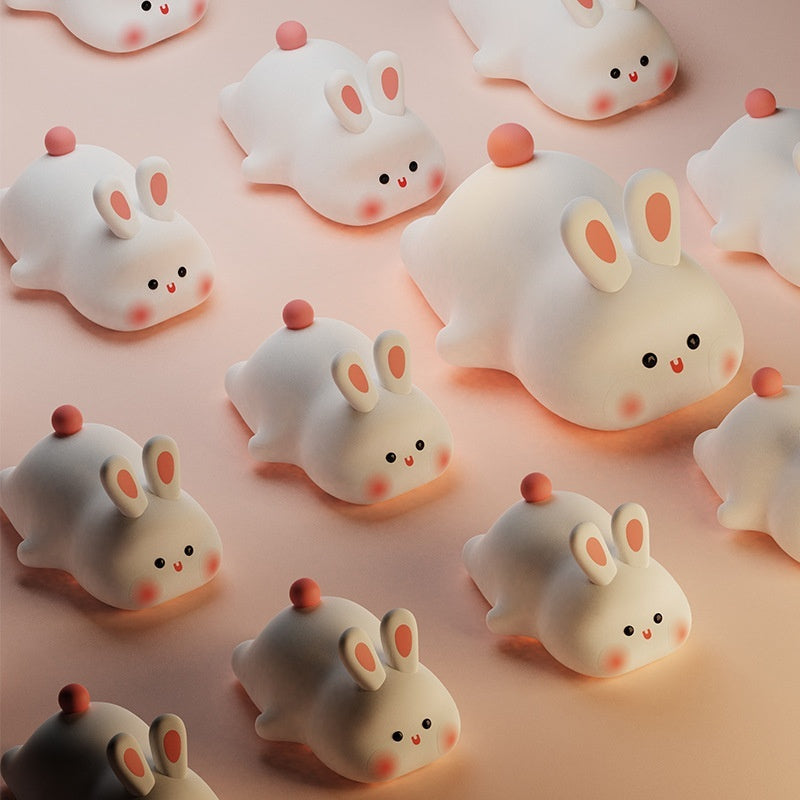 Chic Charm Cute LED Rabbit Silicone Night Light