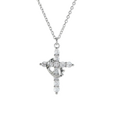 Chic Charm Crown Cross Necklace Elegant Jewelry