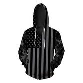 Classic 3D Animal Print Hoodie with US Flag Design