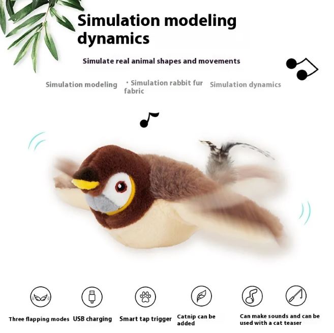 Chic Charm Flapping Bird Cat Toy Interactive Pet Toy
