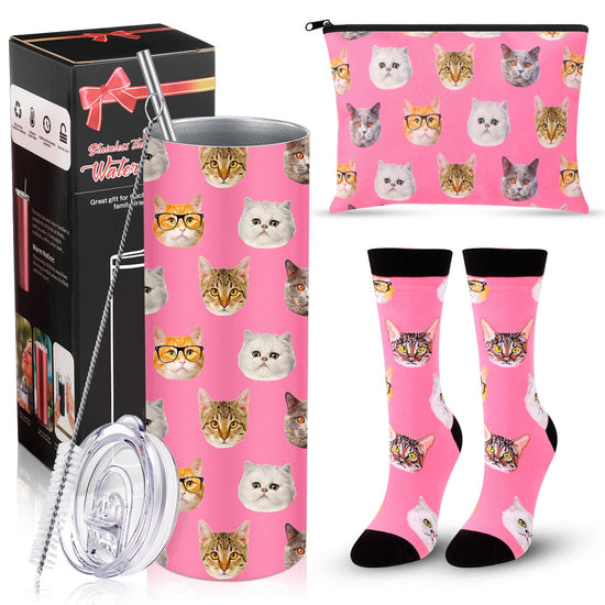 Chic Charm Cat Christmas Gift Set for Women with Tumbler