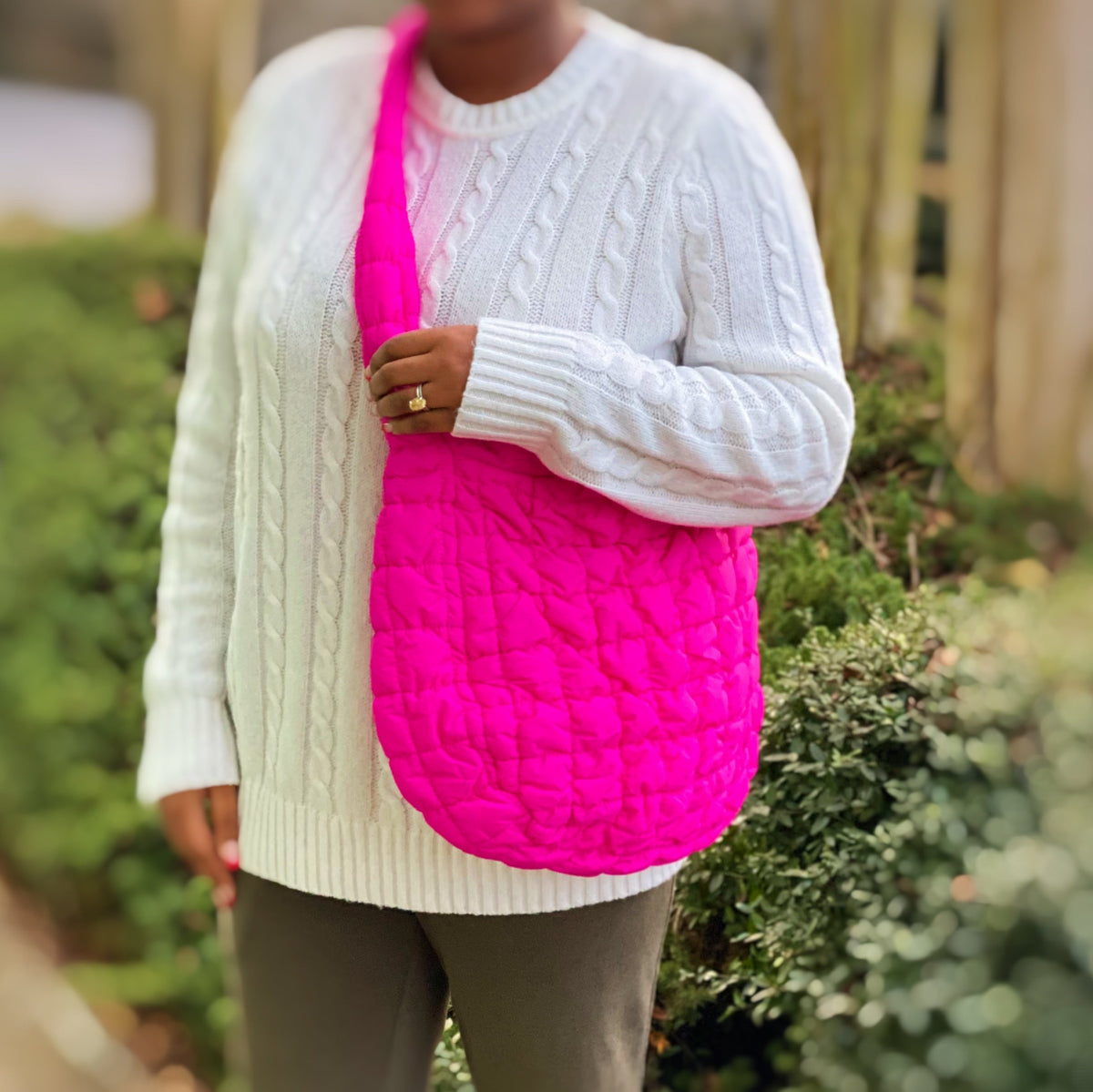 Chic Charm Carry All Quilted Cross Body Bag