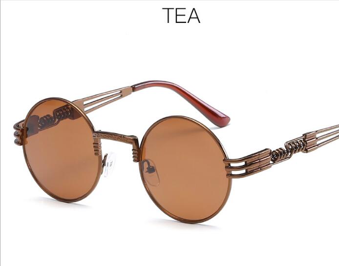 chic charm Spring Leg Round Frame Metal Sunglasses