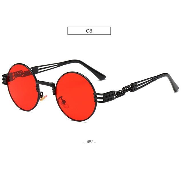 chic charm Spring Leg Round Frame Metal Sunglasses