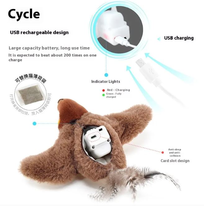 Chic Charm Flapping Bird Interactive Cat Toy