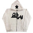 Chic Charm Star Printed Zip Up Hoodie