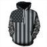 Classic 3D Animal Print Hoodie with US Flag Design