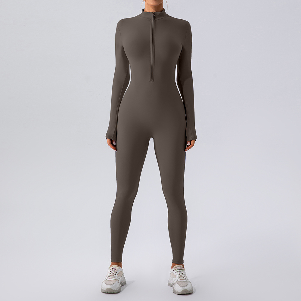 Chic Charm Fleece-Lined Yoga Jumpsuit Women’s Activewear