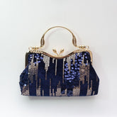 Chic Charm Velvet Sequin Evening Clutch Handbag