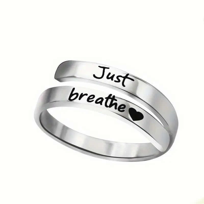 Chic Charm Silver Spiral Heart Ring