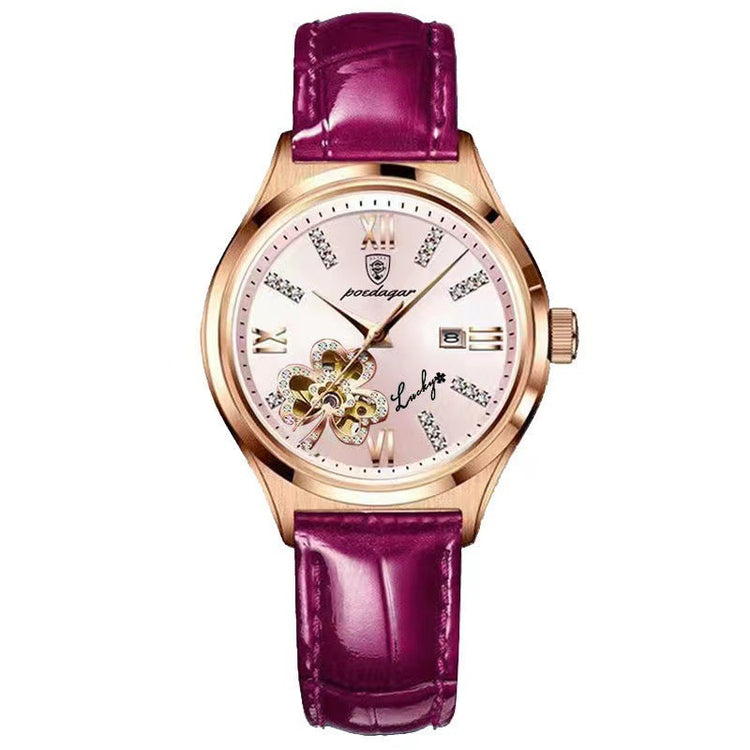 Chic Charm Waterproof Ladies Korean Style Calendar Watch