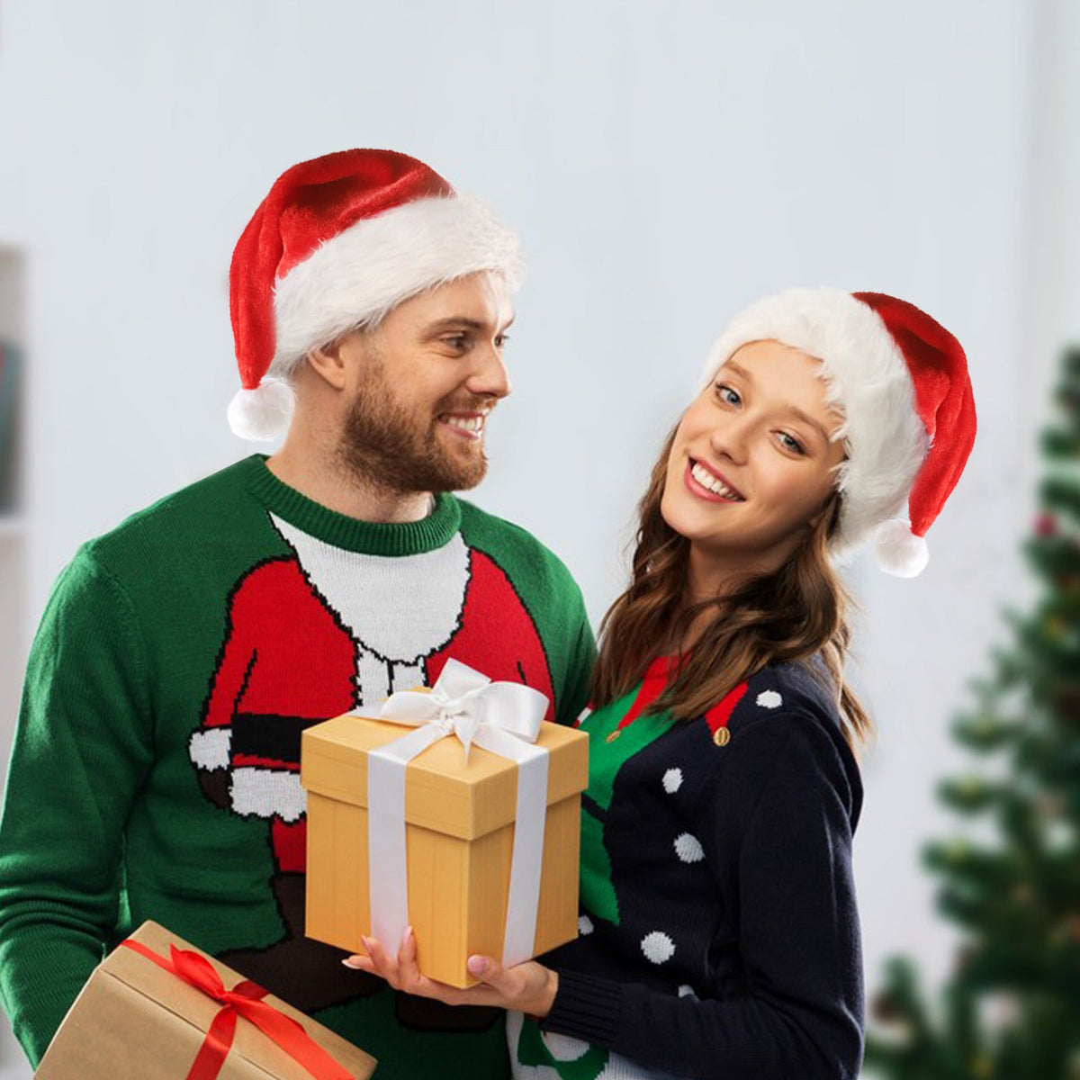 Chic Charm LED Light-Up Christmas Santa Hat
