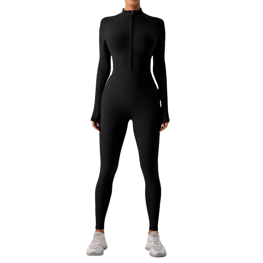 Chic Charm Fleece-Lined Yoga Jumpsuit Women’s Activewear