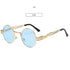 chic charm Spring Leg Round Frame Metal Sunglasses