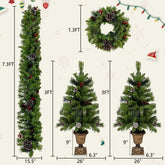 Chic Charm Pre-Lit Artificial Christmas Tree 4-Piece Set