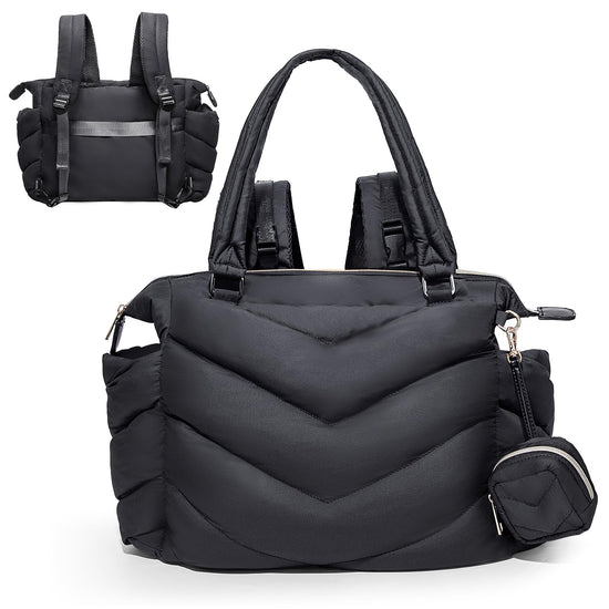 Chic Charm Convertible Diaper Bag Tote Backpack