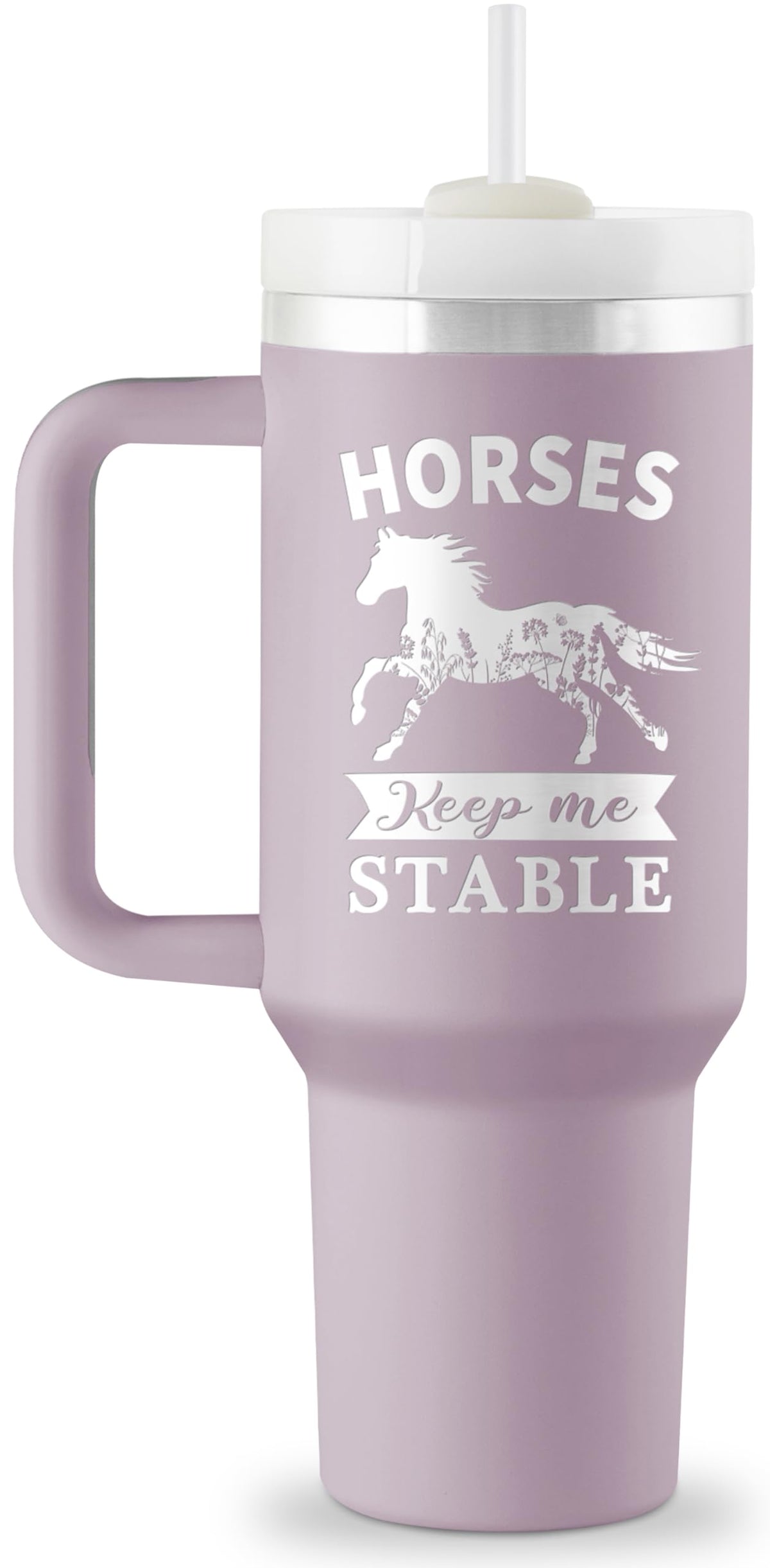Chic Charm Horse Lovers 40oz Engraved Tumbler with Straw