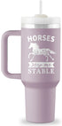 Chic Charm Horse Lovers 40oz Engraved Tumbler with Straw