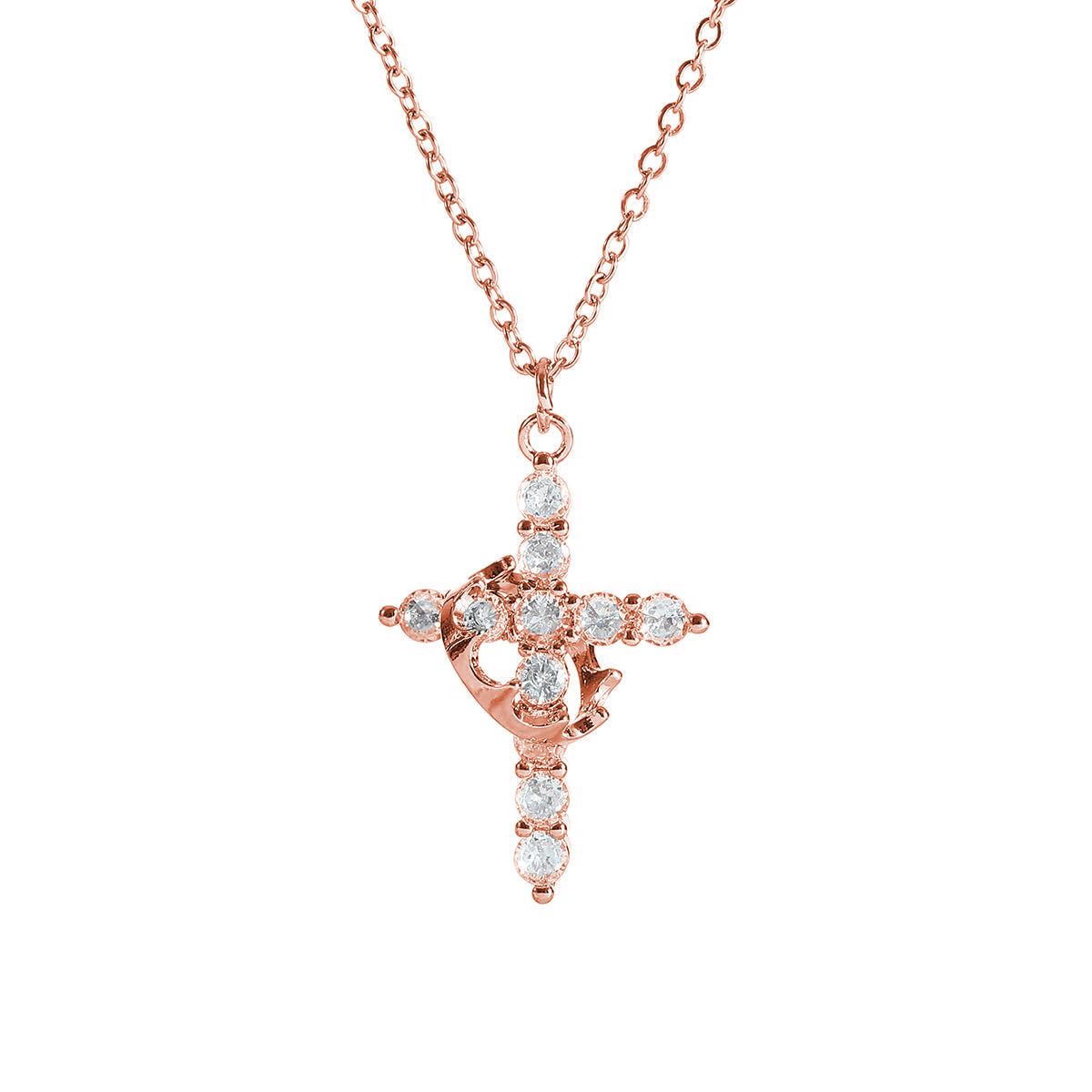 Chic Charm Crown Cross Necklace Elegant Jewelry