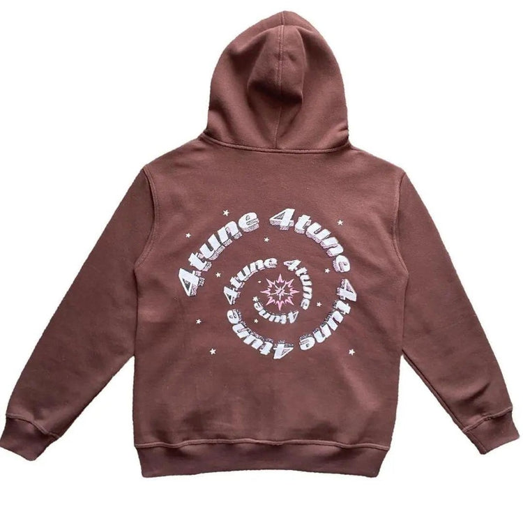 Chic Charm Star Printed Zip Up Hoodie