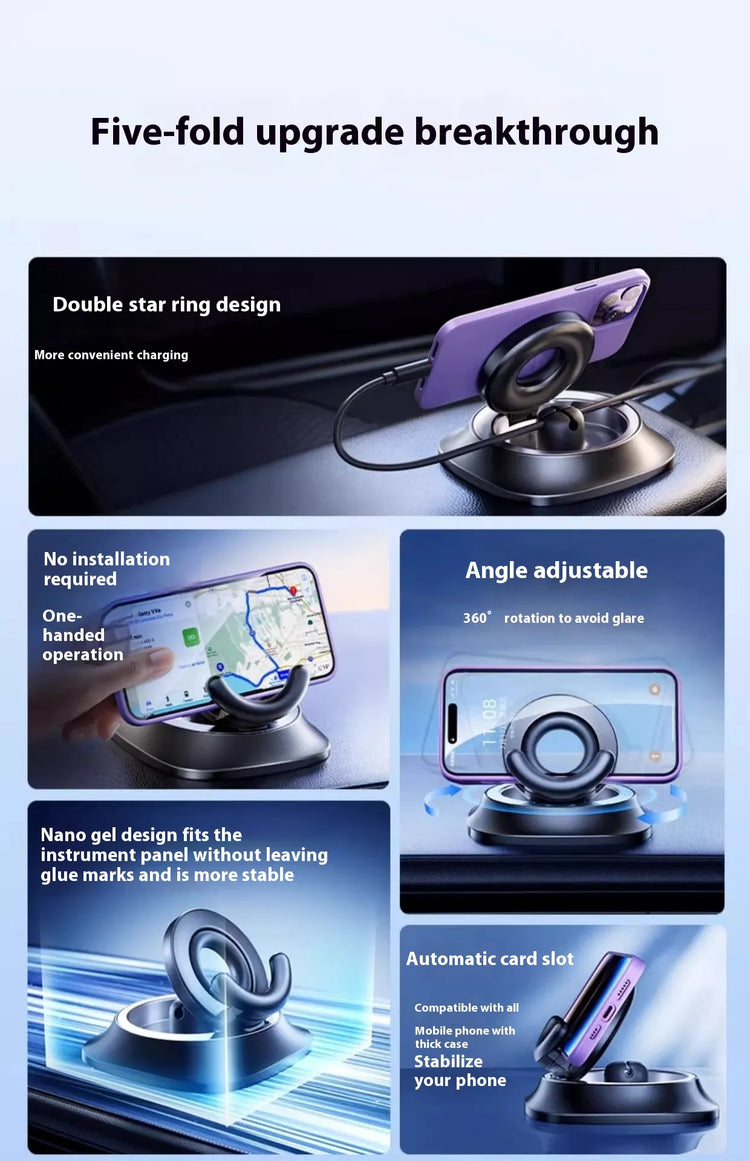 Chic Charm Adjustable Magnetic Car Phone Holder Mount