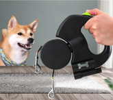 Chic Charm Auto Double Dog Leash Retractable Lead