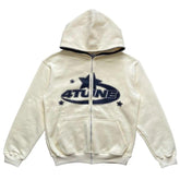 Chic Charm Star Printed Zip Up Hoodie