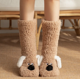 Chic Charm Women’s Plush Dog Socks Cozy Fashion