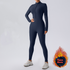 Chic Charm Fleece-Lined Yoga Jumpsuit Women’s Activewear